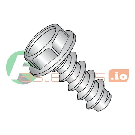 Newport Fasteners Thread Cutting Screw, #14 x 1 in, 18-8 Stainless Steel Hex Head Hex Drive, 1000 PK 694021